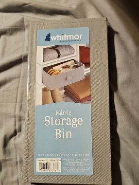 WHIT Gray Fabric Storage Bin with Front Tab